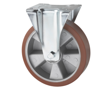 Roulette fixe, Ø 160 mm, bande de roulement en polyuréthane vulcanisé, 300 kg