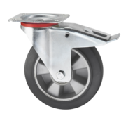 Lenkrolle mit Feststeller, Ø 200mm, Elastikreifen, 400KG