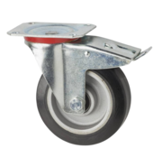 Lenkrolle mit Feststeller, Ø 125mm, Elastikreifen, 200KG