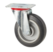 Kółko obrotowe, Ø 125 mm, opona elastyczna, 200 kg