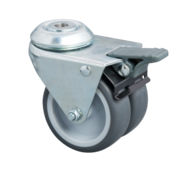 Swivel Castor with Brake Ø50x19mm Grey Rubber (TPR) – 80kg