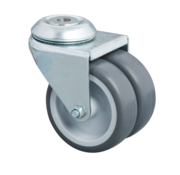 Ruota girevole Ø50x19mm in gomma grigia (TPR) – 80 kg