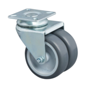 Kółko obrotowe Ø75x24mm, szare, gumowe (TPR) – 100 kg