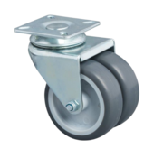 Rodízio Giratório Ø50x19mm Borracha Cinza (TPR) – 80kg