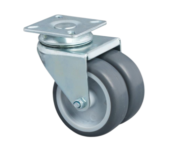 Swivel Castor Ø50x19mm Grey Rubber (TPR) – 80kg