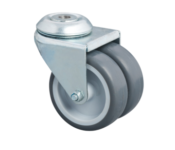 Lenkrolle Ø50x19mm Graues Gummi (TPR) – 80kg