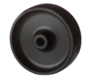Institutionshjul Ø75x24mm, helt i polypropylen, glidlager, axelhål Ø8mm, navlängd 28mm – 75kg lastkapacitet
