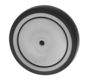 Institutional Wheel Ø125x32mm, Grey Thermoplastic Rubber (TPR) Non-Marking Tyre, Polypropylene Wheel Centre, Central Precision Ball Bearing, Axle Hole Ø8.1mm, Hub Length 35.5mm – 100kg Load Capacity