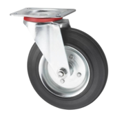 Lenkrolle, Ø 125mm, schwarzem Vollgummi, 100KG