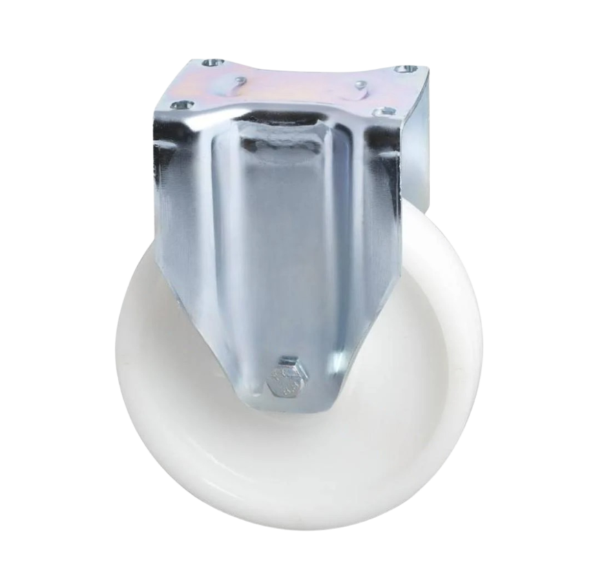 Rodas de alta carga Roda fixa chapa de aço, Roda Poliamida, rolamento rígido de esferas, Roda-Ø 200mm, 1000KG