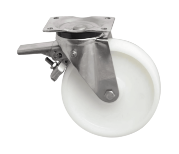 Rueda giratoria con freno, Ø 125 mm, rueda de poliamida, 450 kg
