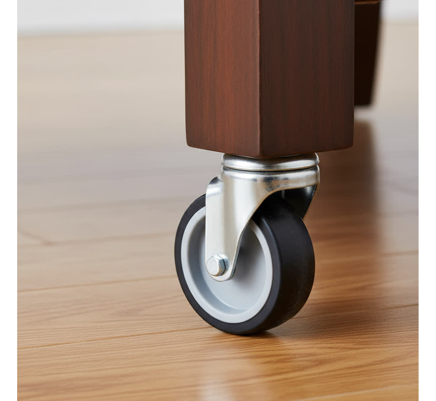 Institutional wheels wheel from thermoplastic rubber gray non-marking, plain bearing, Wheel-Ø 50mm, 50KG