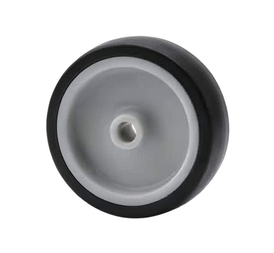 Institutionshjul hjul av termoplastgummi grått, icke-märkande, glidlager, hjul-Ø 50mm, 50KG