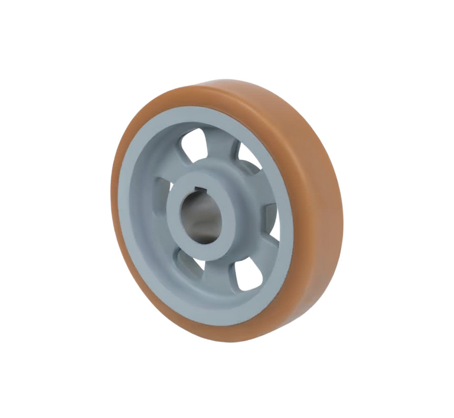 Roue motrice robuste en fonte Vulkollan® Covestro, alésage H7, Ø roue 360 mm, 230 kg