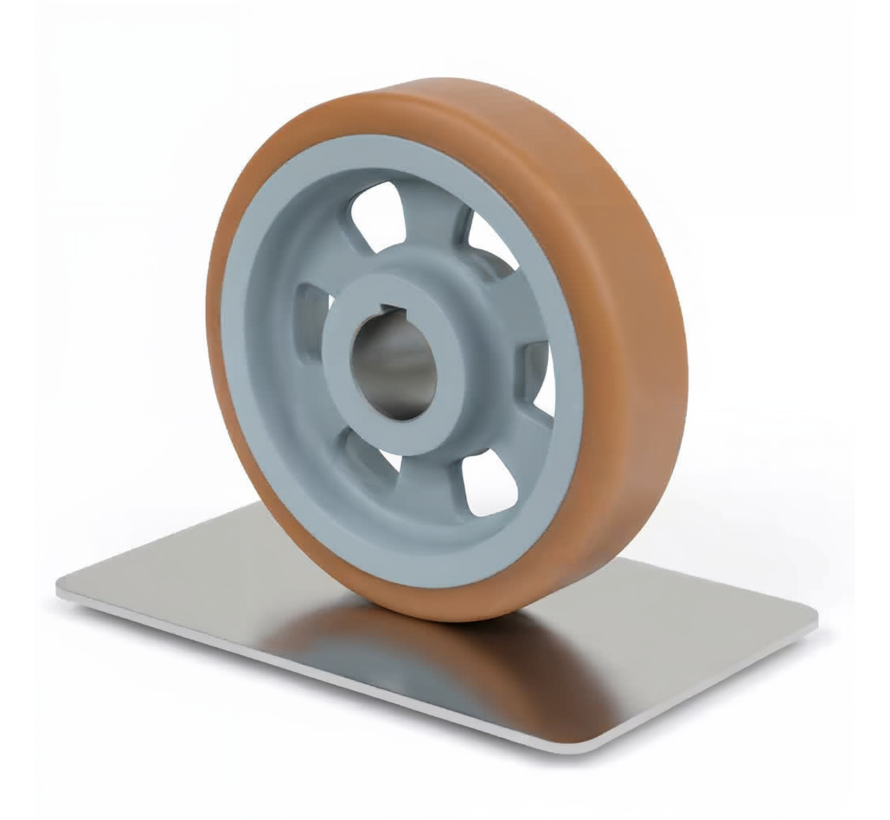 Roue motrice robuste en fonte Vulkollan® Covestro, alésage H7, Ø roue 360 mm, 230 kg