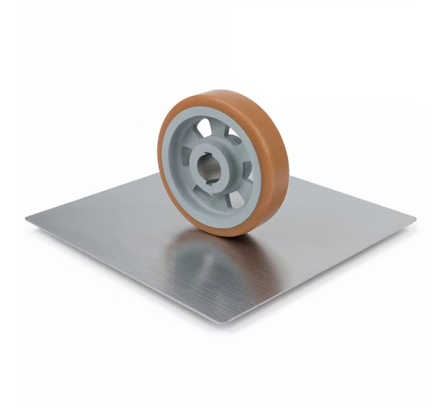 Heavy duty drive wheel Vulkollan® Covestro tread cast iron, H7-bore, Wheel-Ø 250mm, 80KG