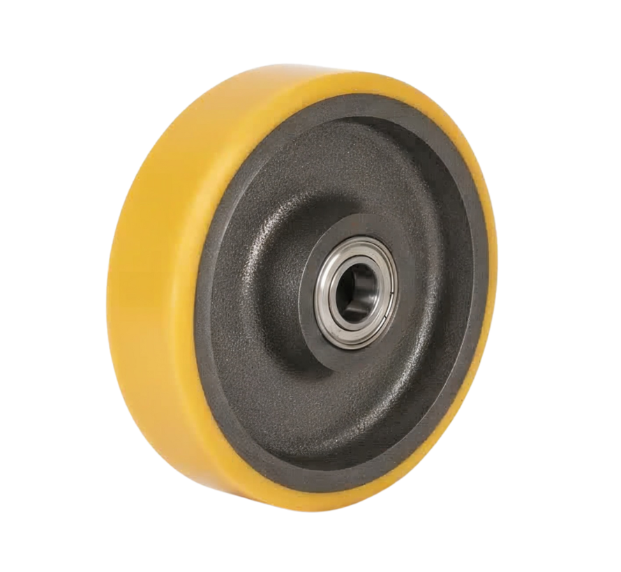 Schwerlastrad aus vulkanisiertem Polyurethan-Laufbelag, Präzisionskugellager, Rad-Ø 250mm, 1800KG