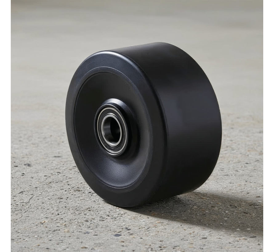 Heavy duty Wheel from Vulcanized elastic rubber tires, precision ball bearing, Wheel-Ø 250mm, 1350KG