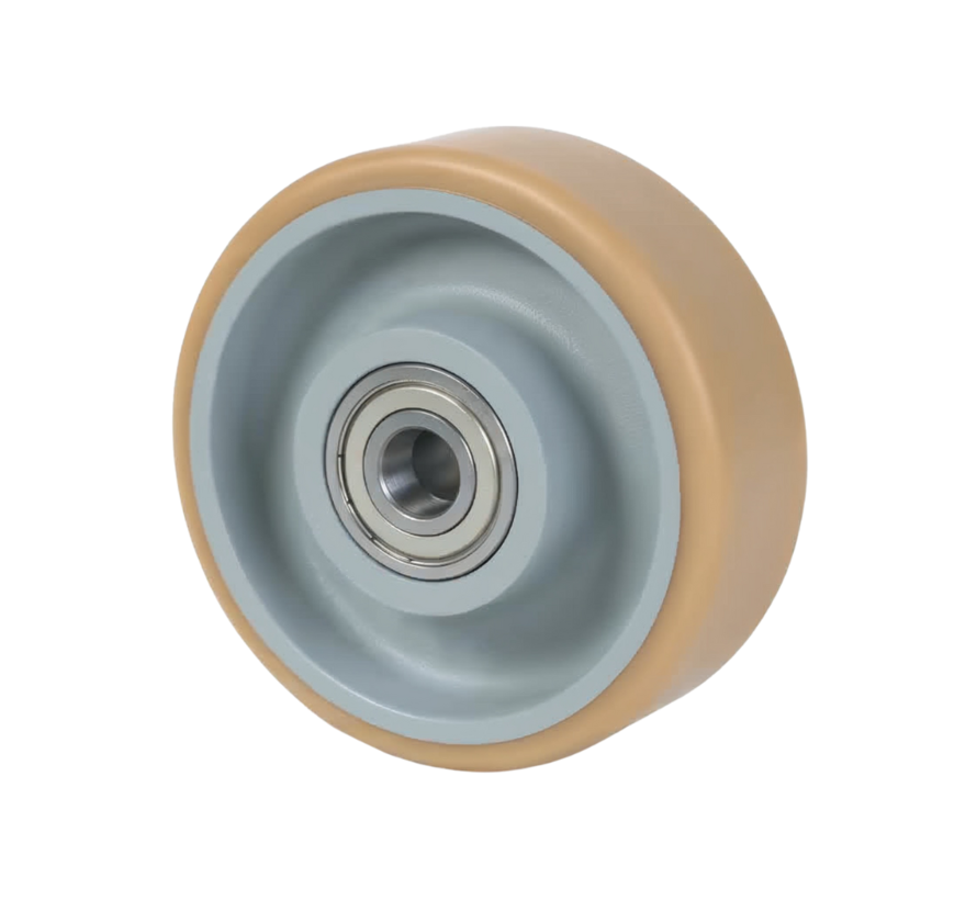 Battistrada in ghisa Vulkollan® Covestro per impieghi gravosi, cuscinetti a sfere di precisione, ruota Ø 150 mm, 320 kg