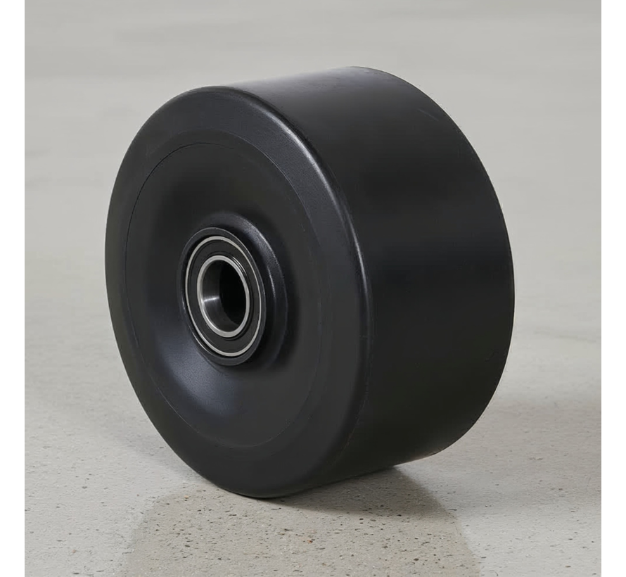 Heavy duty Wheel from Vulcanized elastic rubber tires, precision ball bearing, Wheel-Ø 200mm, 1200KG