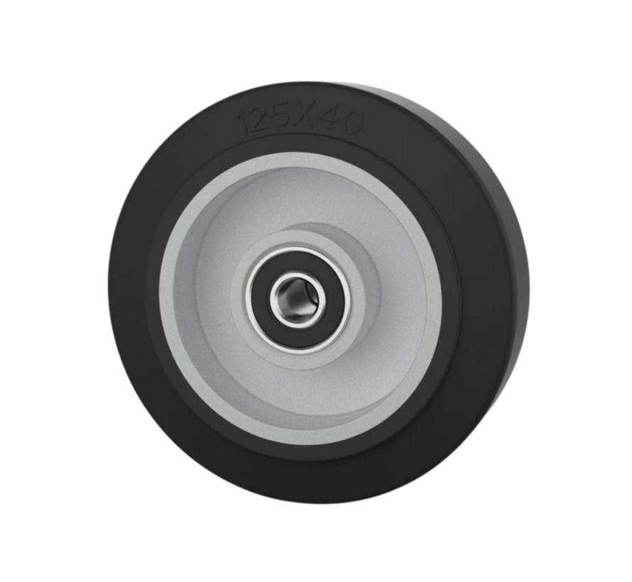 Industrihjul av elastiskt däck, precisionskullager, hjul-Ø 125 mm, 200 kg