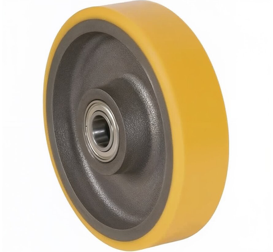 Heavy duty Wheel from Vulcanized Polyurethane tread, precision ball bearing, Wheel-Ø 150mm, 930KG