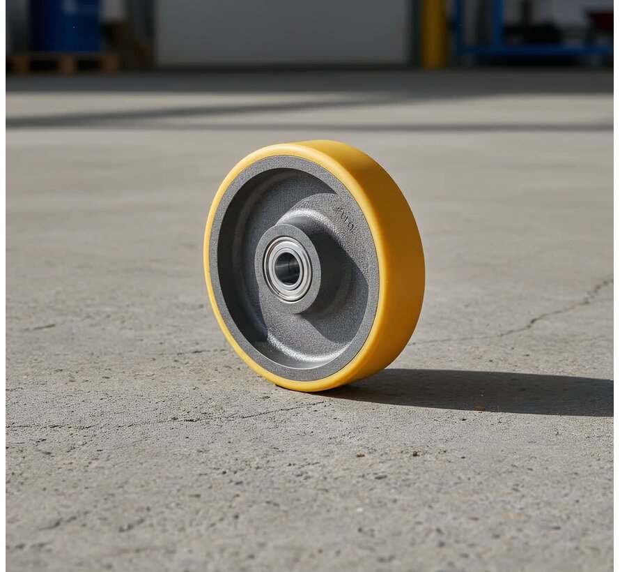 Ruota per impieghi gravosi con battistrada in poliuretano vulcanizzato, cuscinetto a sfere di precisione, Ø ruota 250 mm, 1800 kg