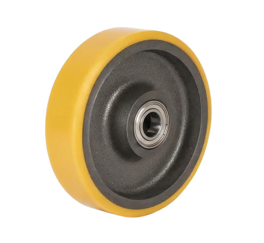 Roue robuste en polyuréthane vulcanisé, roulement à billes de précision, diamètre de roue 400 mm, 3 300 kg