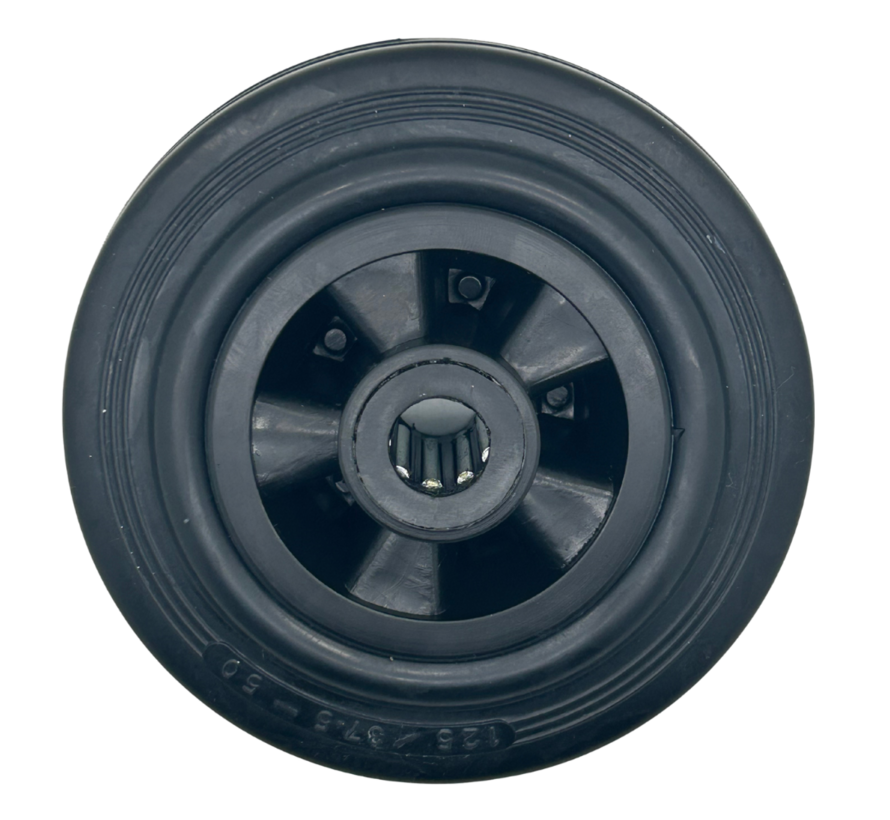 Roda industrial de borracha, preta, rolamento de rolos, Ø da roda 200mm, 230KG