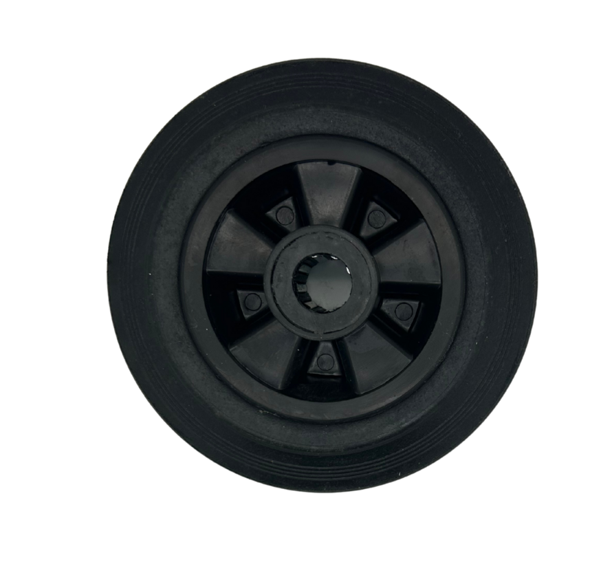 Industrial Wheel from rubber, black, roller bearing, Wheel-Ø 160mm, 180KG
