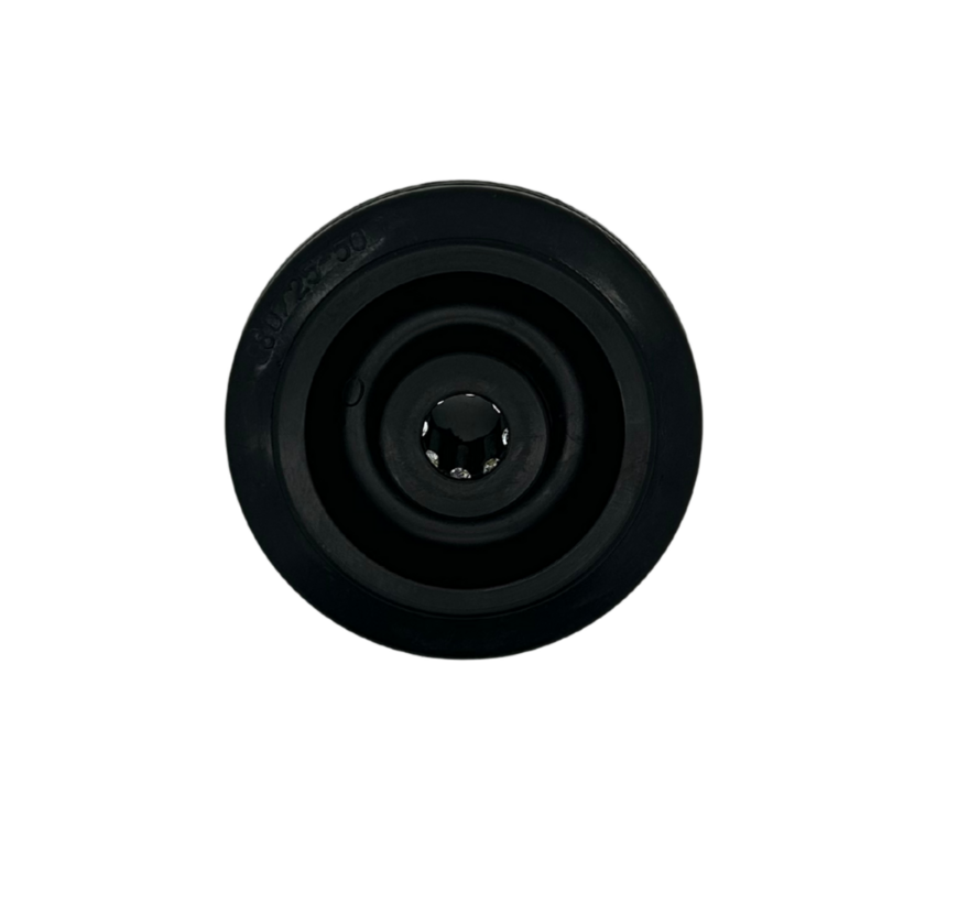 Ruota industriale in gomma, nera, cuscinetto a rulli, ruota Ø 80mm, 65KG