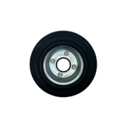 Roue industrielle Ø125x37,5mm, bandage caoutchouc noir – 130kg