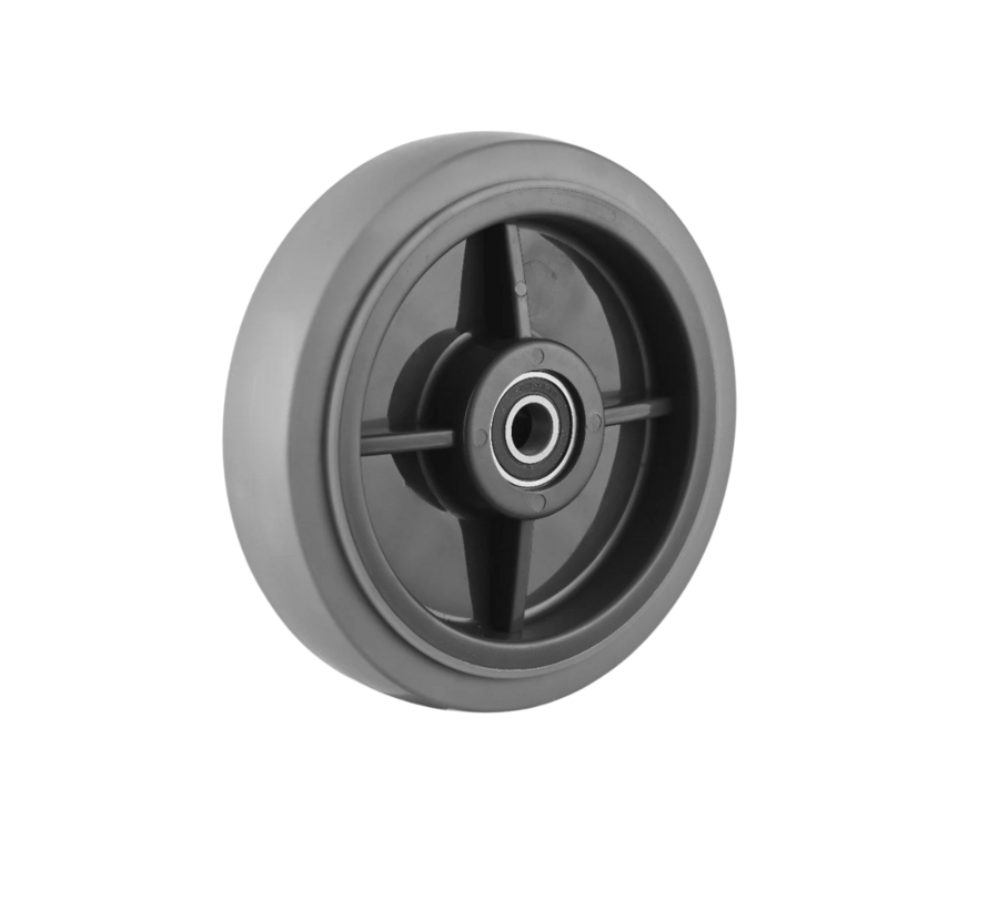 ruota, Ø 160, pneumatico grigio in gomma termoplastica antitraccia, 200KG