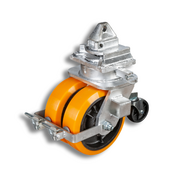 4 ruedas giratorias para contenedor. Capacidad de carga total a 4 km/h: 7500 kg