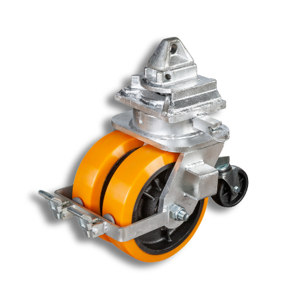 Roulettes pour container maritime avec verrou tournant