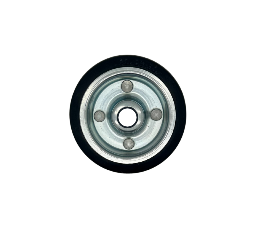 Roue industrielle en caoutchouc, noire, roulement à rouleaux, Ø 80 mm, 65 kg