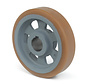 Roue motrice haute résistance Vulkollan® Covestro, bande de roulement en fonte, alésage H7, rainure de clavette DIN 6885 JS9, Ø de roue 100 mm, 1 500 kg