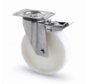 Heavy-Duty Stainless Steel Swivel Castor with Brake, Ø160mm Polyamide (PA6) Wheel, Plain Bearing – 300kg Load Capacity for Industrial Use