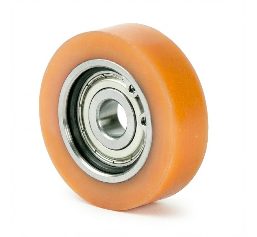Vulkollan® guiding roller Vulkollan® Covestro tread steel core, precision ball bearing, Wheel-Ø 80mm, 300KG