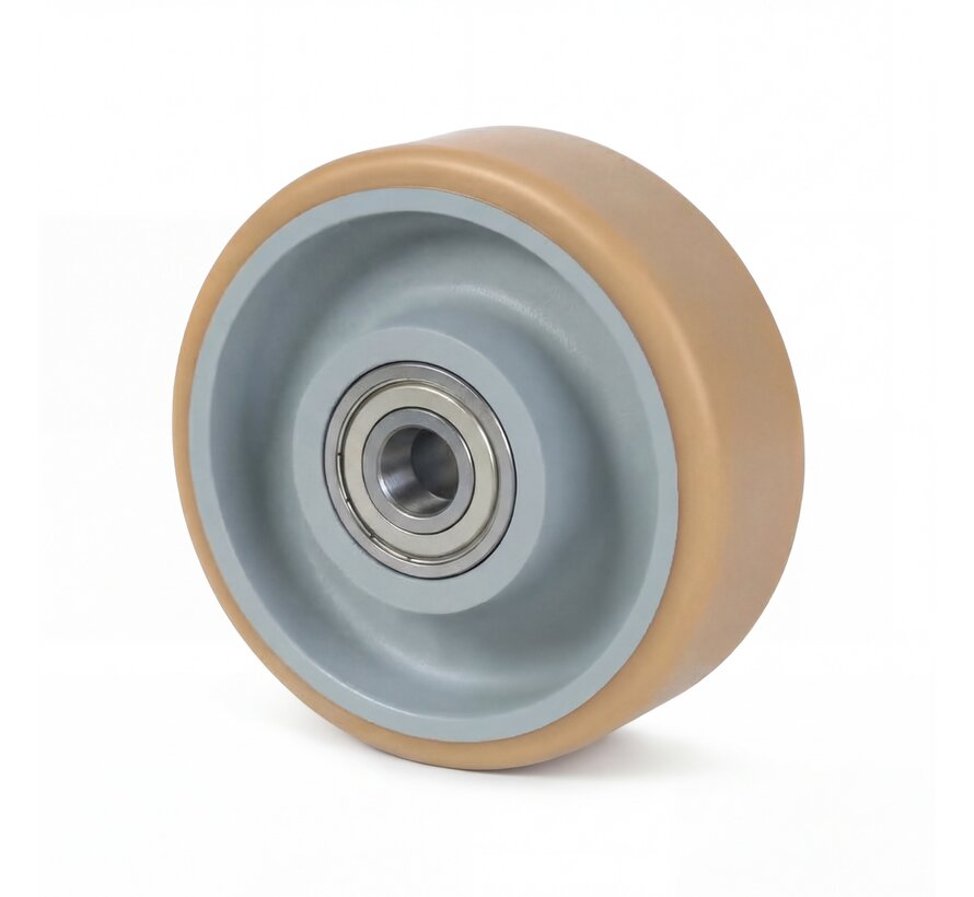 Schwerlast Vulkollan® Covestro Lauffläche Gusseisen, Präzisionskugellager, Rad-Ø 125mm, 260KG