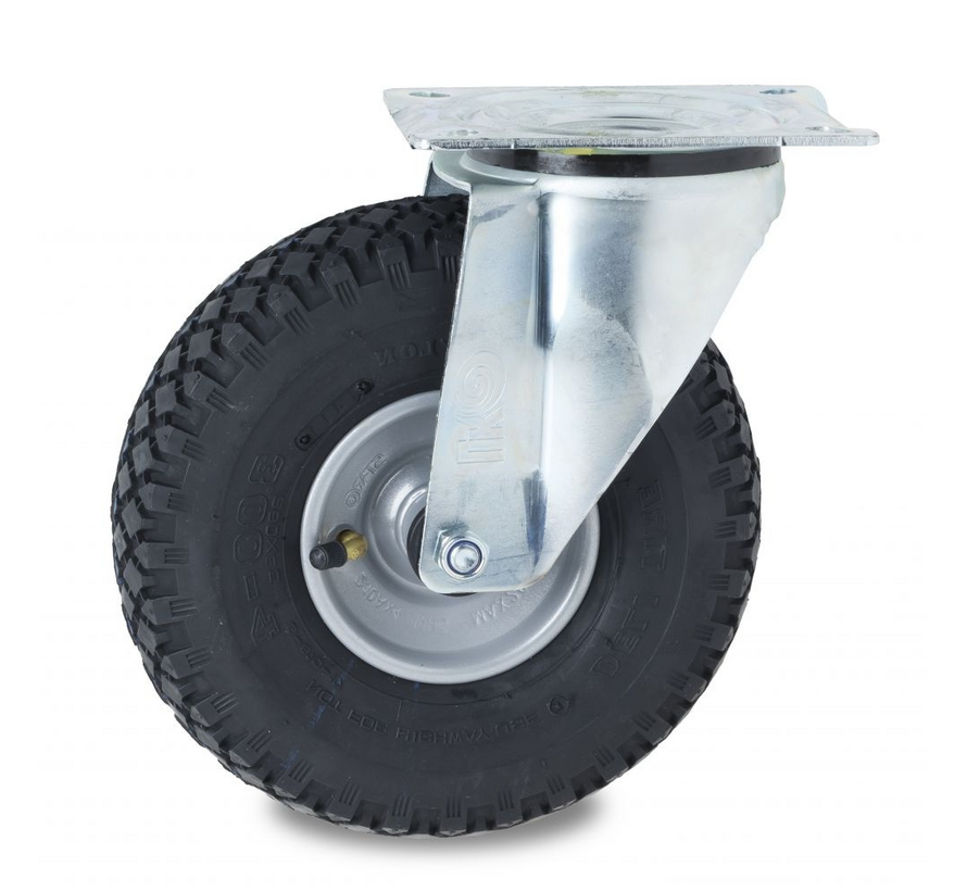 Länkhjul med luftdäck 3.00-4 (Ø260mm) 4 skikt och blockmönster, 150KG