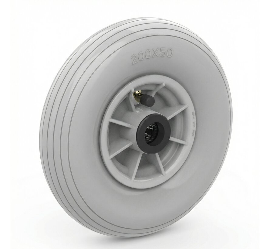 roda, Ø 200 mm, pneu com perfil de linha, 60KG