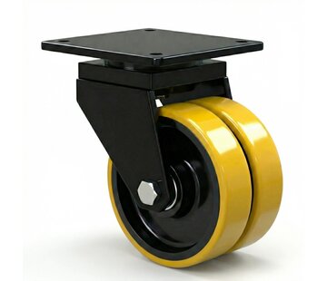 Swivel caster, Ø 125mm, Vulcanized Polyurethane tread, 600KG