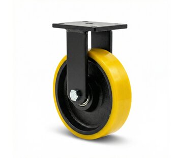 Bockrolle, Ø 125mm, Vulkanisierte gegossenem Polyurethane Laufflache, 400KG