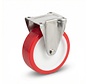 Stainless Steel Fixed caster from Stainless Steel Pressed, plate fitting, Injected polyurethane, plain bearing, Wheel-Ø 125mm, 300KG