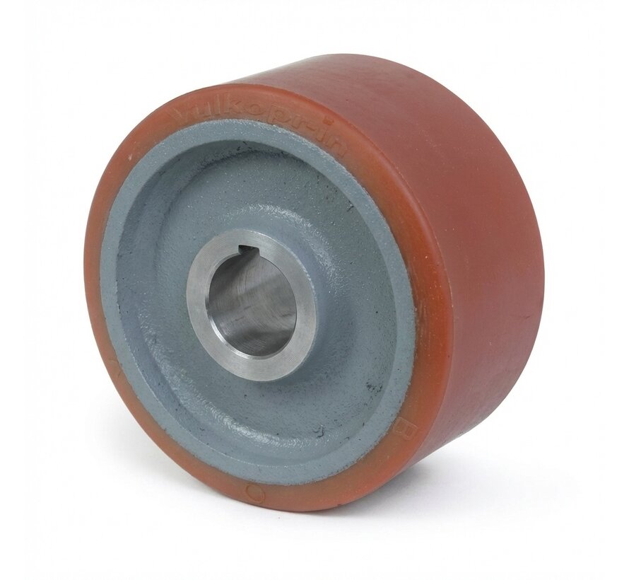 rodas de alta carga rodas e rodízios vulkollan® superfície de rodagem  núcleo da roda de aço fundido, rolamento rígido de esferas, Roda-Ø 400mm, 40KG
