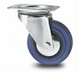 Industrial swivel castor, plate fitting, elastic-tyre, roller bearing, Wheel-Ø 100mm, 150KG