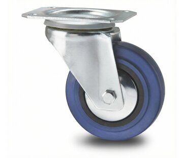 Svänghjul, Ø 125 mm, elastiskt däck, 150 kg