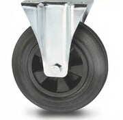 Rueda fija, Ø 160mm, goma negra, 180KG