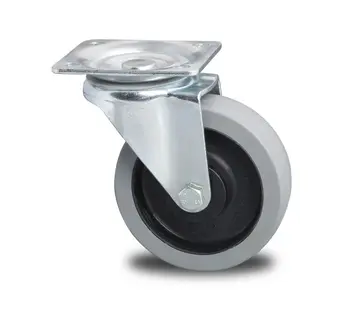 Swivel caster, Ø 125mm, elastic-tyre, 200KG